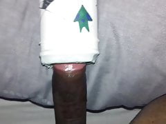 Fucking a makeshift fleshlight