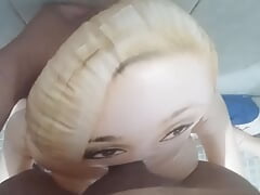 My inflatable doll sucks me in the bathroom very delicious