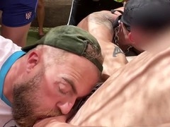 Gay big cock, bareback anal, gang-bang