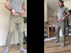 Desperation urinate in trousers