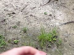 Cum at the Lake in the rain