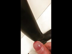 huge cumshot jerked off on my riding boots