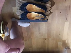 Cum on GF Blue Flat Ballerinas (13. Shot)