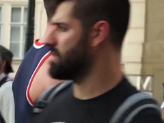 Beautiful guys make love in club