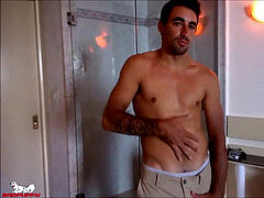 Latino stud lets us check out his merchandise