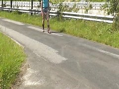 wanking my cock on the street