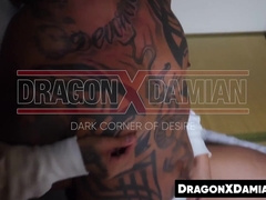 Tattooed Damian Dragon is bound and nipple tormented by his alpha master