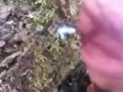 Wank in woods