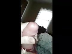 Tied up 4 min orgasam with precum and cum shot