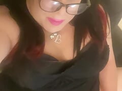 CD Krissy Sweets 🍭 in her pink babydoll lingerie heels talking dirty and needthick cock deep inside her tight ass