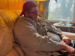 Thick Chub Bear Rubbing His Thick Cock On The Couch Pt.1