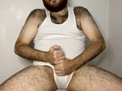 Tank top, gay briefs, bulge