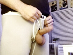 Trying on my new leggings and jacking off