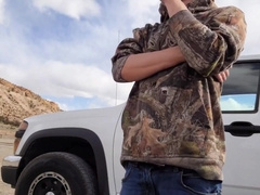 Outdoor Exhib Cum! Masturbator Toy Sucks The Jizz Out Of Me In An Open Field!