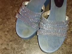 Cum again on borrowed blue sandals