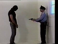 Dude with mask fucks policeman in the ass and cums on his chest