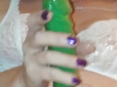 Michell and her green toy