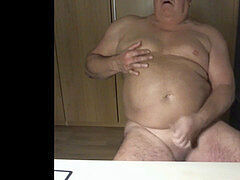 granddad cum on webcam
