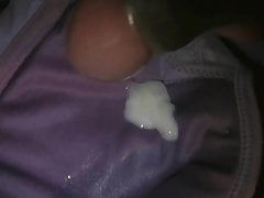 Cum on front close purple bra
