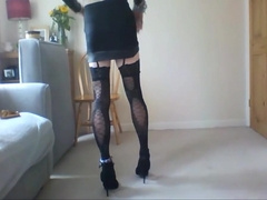 Sexy Blonde In Short Skirt