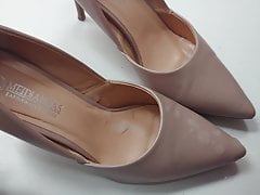 Cum on co-workers new high heels