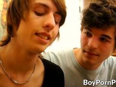 Young batty boys make out and have oral jobs before bumfuck riding
