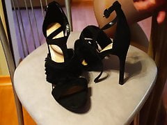 Big cumshot on sude heels (I haven't jerked off for 2 weeks)