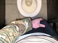 Gay german daddy, public toilet, edging