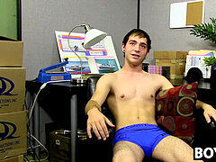 inexperienced homosexual Kevin Grover shows off assets before jerk off