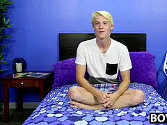 blond twunk Brayden Cockner has a steaming debut jacking off