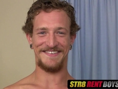 Handsome straighty jacks off cock until in erupts in cum