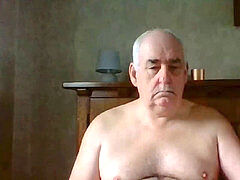 granddad cum on webcam