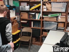 Twink security officer raw fucks inked suspects tight ass
