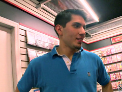 straight guy gets surprised at the gloryhole by a hung man