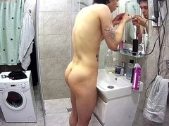 Young guy, homemade gay, showers