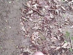 Big dick cums outdoors