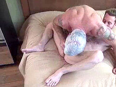 older bear pummels hairy man raw
