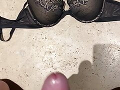 Jerk and cum on wifes bra