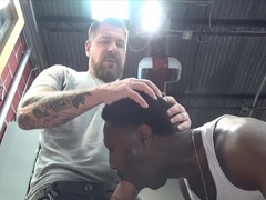 Black dude throats white cock and endures hard sex in the ass