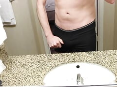 Hot Guy Jacking off and Moaning in the Hotel Room