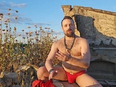 Caught masturbating and peeing in nature's lap