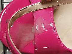 Pink Pleaser High Heels Cummed