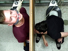 Stunning glory hole gay bondage for Kyler Ash