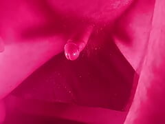 Masturbating with an Overhead View with Nice Red Lights
