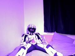 Biker masturbation, bikers gear, biker helmet
