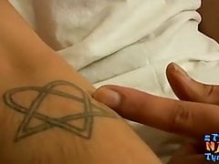 Straight thug Spanky spanks hairy cock to cum solo
