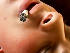 This sexy smooth country jock chainsmokes while stroking & using a buttplug