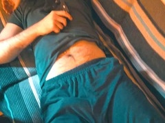 My straight buddy let me play with his huge cock after a lost bet