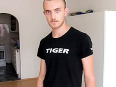 Hairy booty dude happily takes a hard cock