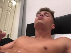 Rough boy fingers ass and blows a load